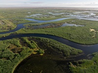 A drone view of the DWR and Ecosystem Investment Partners (EIP) Lookout Slough Tidal Habitat Restoration Project.