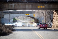 High water levels on the Tuolumne River close River Road in the city of Modesto, California, part of Stanislaus County. Photo taken February 23, 2017.