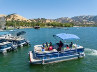California Department of Water Resources Aquatic Adventure Camp held at Lake Del Valle in Alameda County, California. The program teaches disadvantaged children how to swim, about water safety, and how to rescue others in the water. Photo taken August 11, 2023.