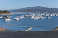 Bidwell Canyon Marina from Loafer Creek Boat Ramp at Lake Oroville in Butte County, California. Photo taken March 11, 2025.