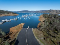A drone view of Loafer Creek boat ramp at Lake Oroville in Butte County, California. Photo taken January 8, 2026.