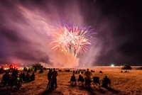 Thousands gathered at the Thermalito North State Recreation Area in Oroville, California to watch the 4th of July fireworks organized by Oroville-area organizations and supported by the California Department of Water Resources and other government agencies. Photo taken July 4, 2017.