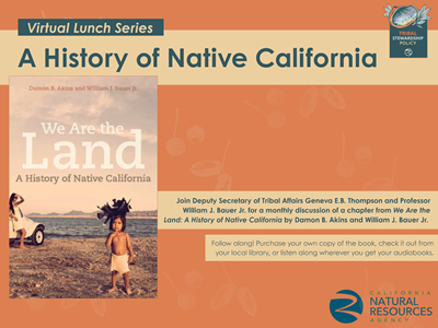 Promotional graphic for the 'A History of Native California' webinar series.