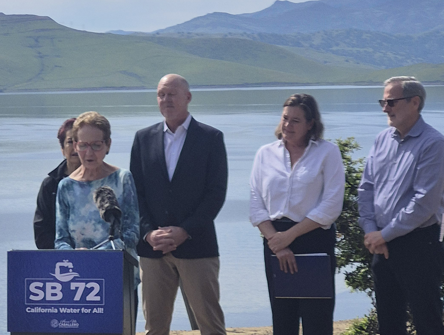 California Water Commission Chair Fern Steiner spoke at Senator Caballero’s press conference to highlight implementation of the California Water Plan.
