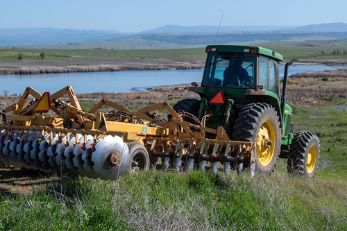 California Department of Fish and Wildlife (CDFW), in partnership with California Department of Water Resources (DWR), begins to plow, fertilize, and spread seeds in the Oroville Wildlife Area (OWA) along the Feather River and Thermalito Afterbay in Oroville, California.