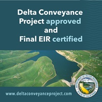 Delta Conveyance Project approved and Final EIR certified graphic.