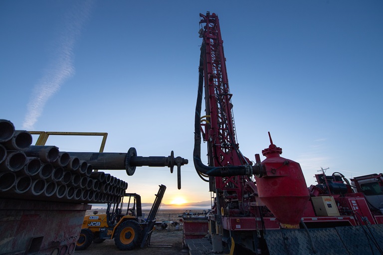  A drilling rig continues work on a monitoring well as part of the Sustainable Groundwater Management Act (SGMA).