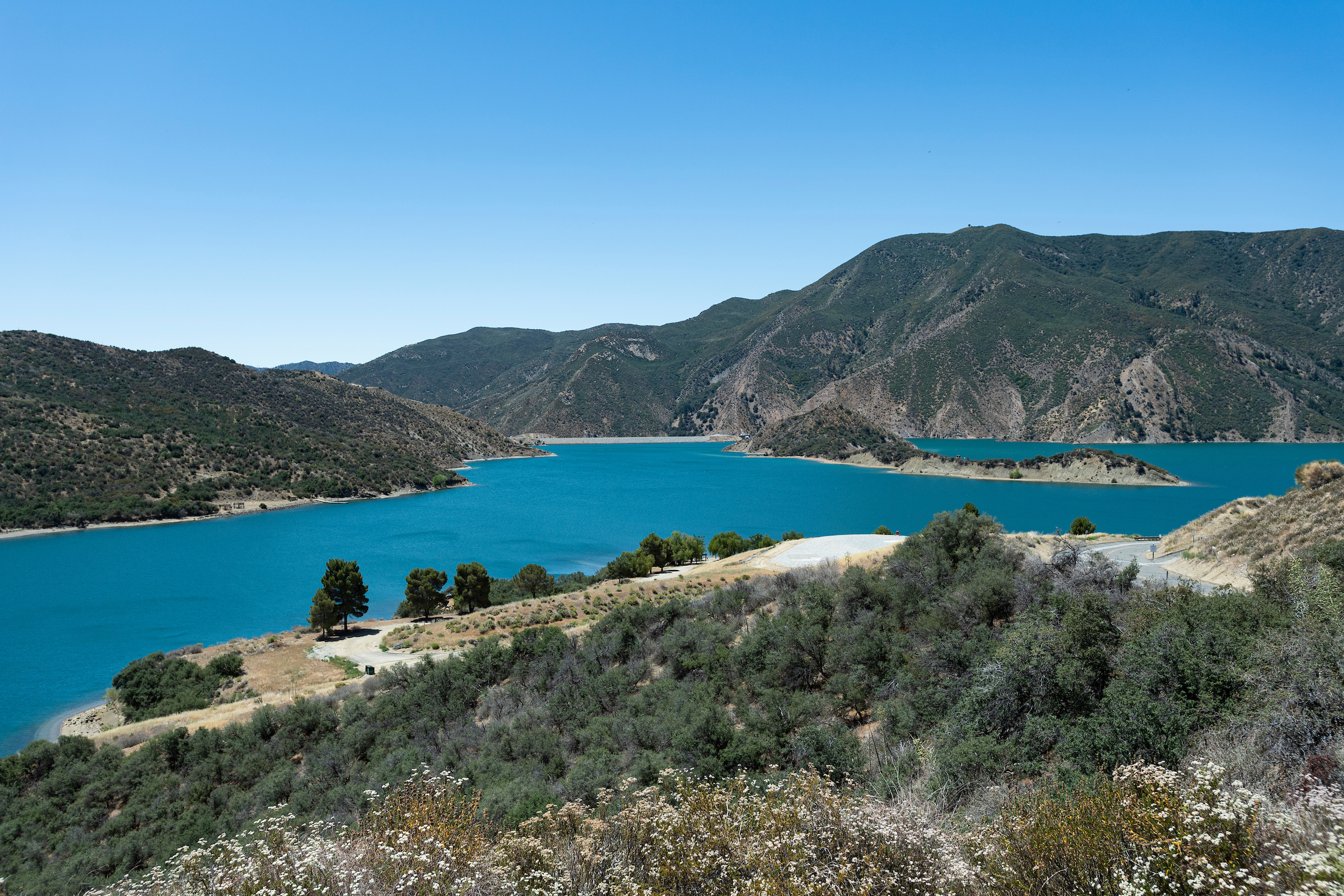 Low water levels are seen at Pyramid Lake, when on this date the reservoir’s in Los Angeles County was 162,986 acre-feet (AF) which is 91 percent of total capacity. California. Photo taken June 8, 2022.