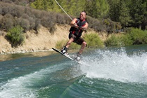 Wakeboarding is one of the recreational opportunities at Lake Pyramid. 