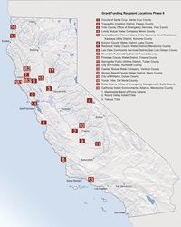 Map of phase six small community grants recipients