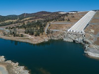 The spillway at Oroville Dam is seen in this aerial photograph taken via drone in Butte County. Photo taken May 4, 2021.