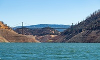 The Bidwell Bar Bridge is seen above Lake Oroville on Sept. 28, 2021.