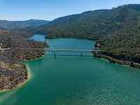 Aerial view of Lake Oroville on July 3, 2023.