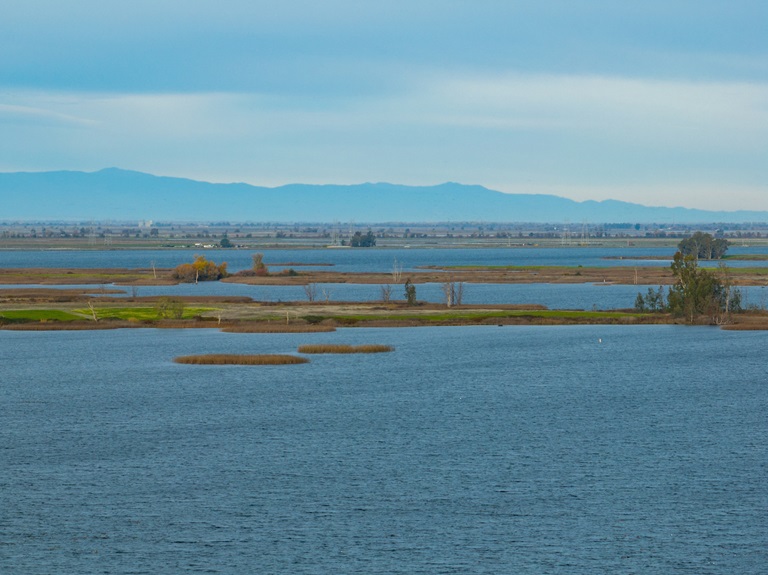 A Drone view Thermalito Afterbay part of DWR Oroville-Thermalito Complex in Butte County, California. Photo taken on December 03, 2025.