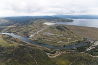 An aerial view shows high water conditions at Oroville Dam located at Lake Oroville in Butte County, California. Photo taken May 6, 2026.