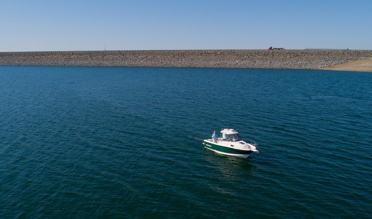 Boater on Lake Oroville.