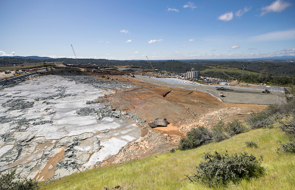 Construction of the emergency spillway