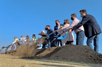 The Bureau of Reclamation, Friant Water Authority, and California Department of Water Resources celebrate the groundbreaking of a $187 million construction project to restore capacity in a 10-mile portion of the Friant-Kern Canal.