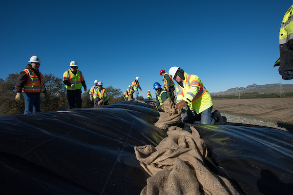 DWR employees participate in flood fighting training