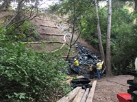 Crews working on Upper Sausal Creek Restoration Project.