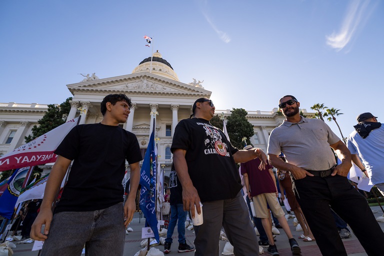 Participants at the 59th Annual California Native American Day event at the State Capitol in Sacramento, California.