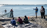 Scientists and staff from DWR and the Department of Fish and Wildlife step away from their daily activities and into the heart of the Delta in a partnership with Riverview Middle School in Rio Vista for a morning of learning the importance of Delta research and monitoring.