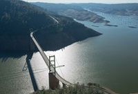 Aerial view of Bidwell Bar Bridge.