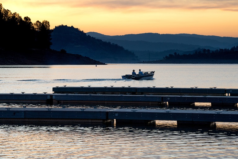 Boaters on the Oroville Dam Spillway Boat Ramp.