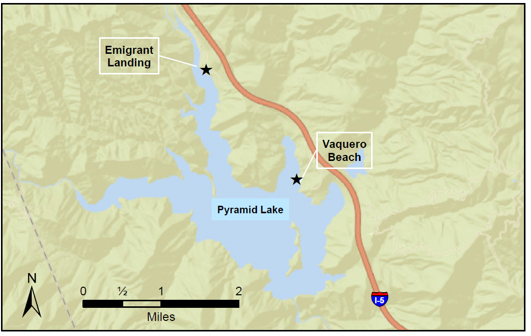Map of Pyramid Lake
