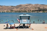 Castaic Lagoon at Castaic Lake State Recreation Area in Los Angeles County, California.