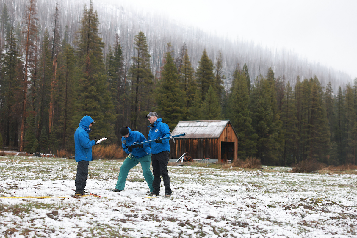 DWR today conducted the fourth snow survey of the season at Phillips Station.