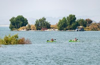 Kayakers at Lake Perris. 