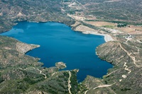Aerial view of Silverwood Lake.