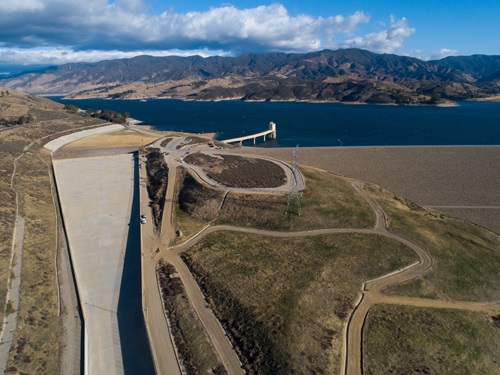 Castaic Dam in Los Angeles County is a State Water Project facility that began a modernization program in 2018. 