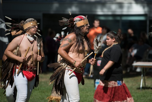 Maidu Dancers and Traditionalists perform during Native American Day on the south steps of the California State Capitol. 