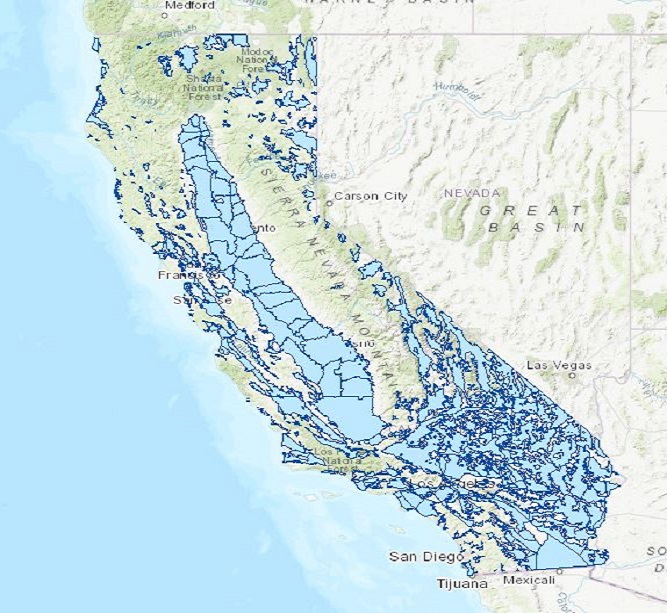 Map of California's Groundwater Basins. Please see associated web application for more details about specific basins. 