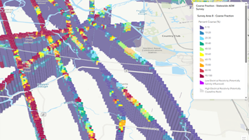 Screenshot from the Airborne Electromagnetic Survey program 3D viewer application