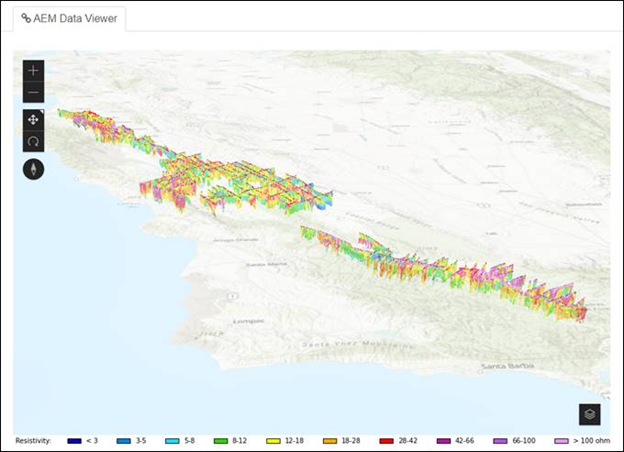 The AEM Data Viewer GIS-based web application screenshot