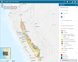 Screen shot of California Department of Water Resources Land Use Viewer. 
