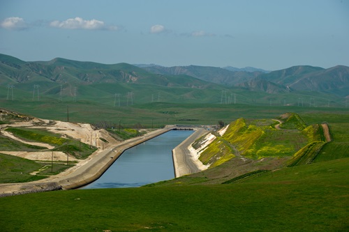 California aqueduct in the spring.