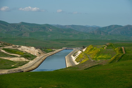 California aqueduct in the spring. 