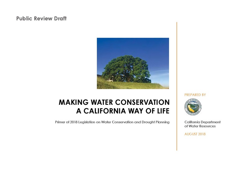 Report Cover for Primer of AB 1668 and SB 606 Conservation Legislation