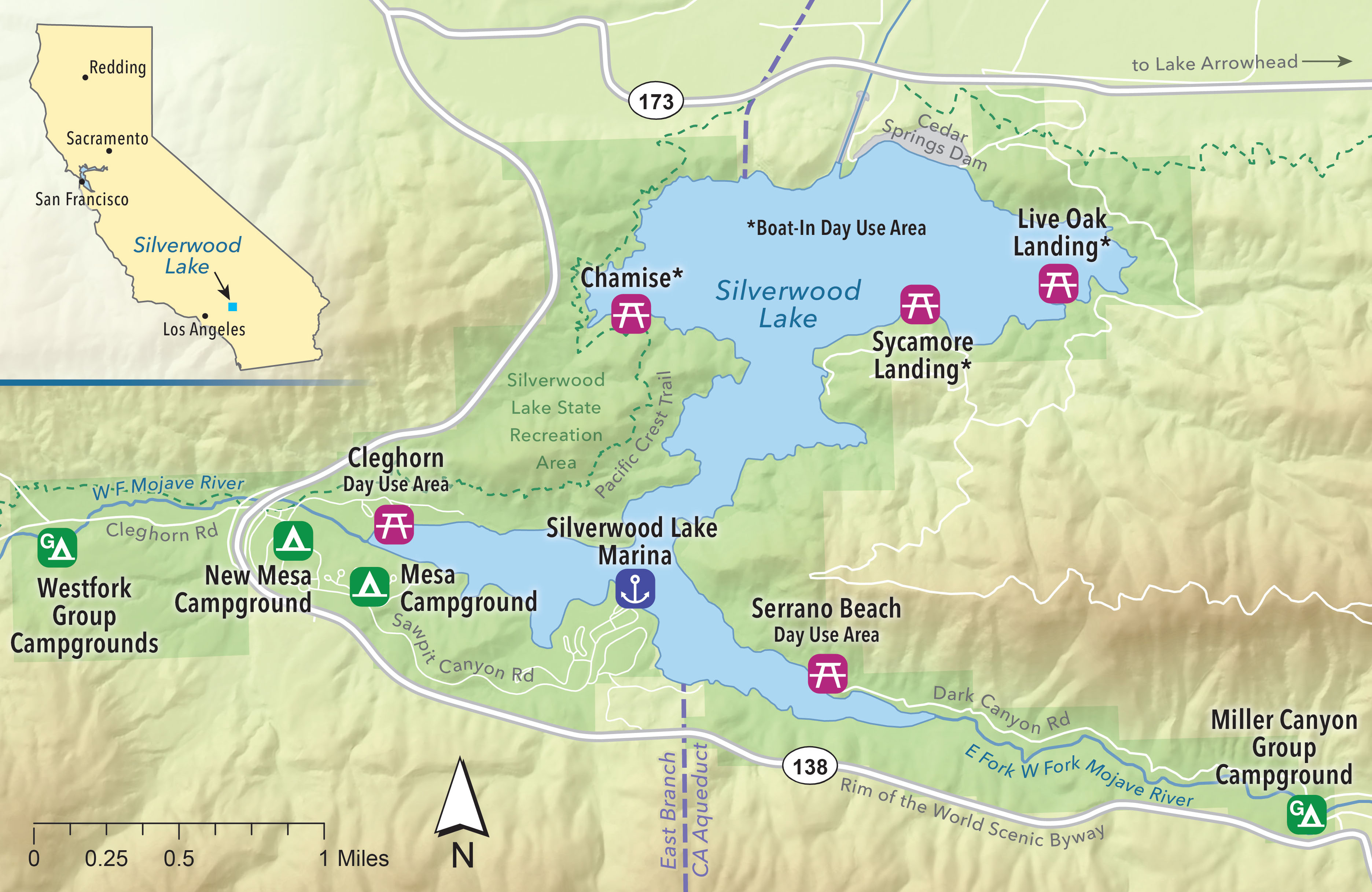 Silverwood Lake Fishing Map FISHING OPK   Silverwood Rec Map Web Large 