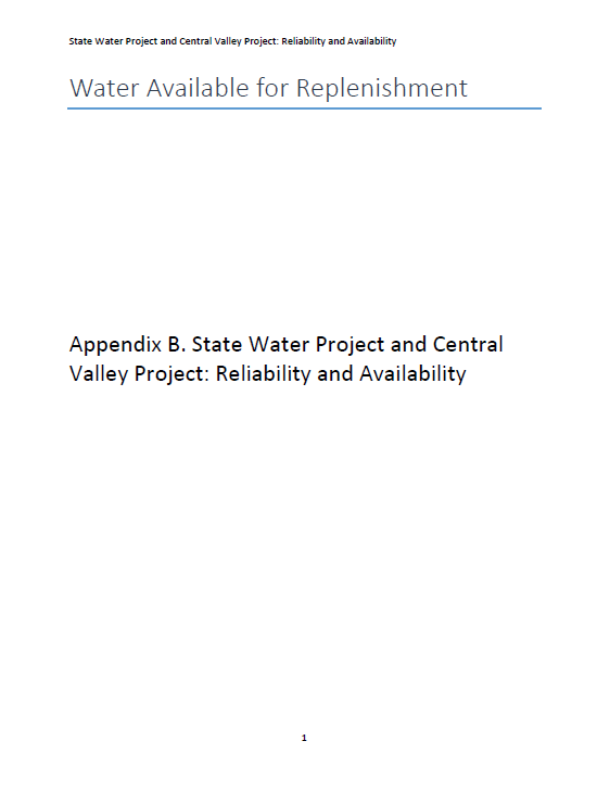Appendix B for Water Available for Replenishment