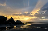 Sunset at Moonstone Beach, Trinidad, Humboldt County. 