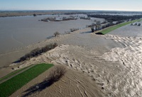 The massive Northern California flood in early January 1997, forced a break in the west levee of the Sutter Bypass near McClatchy Rd. inundating much of Reclamation District No. 1660 and District 70, within Sutter County.