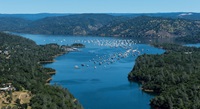 An aerial picture of Lake Oroville