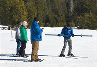 DWR staff conduct the second snow survey of 2019 at Phillips Station.